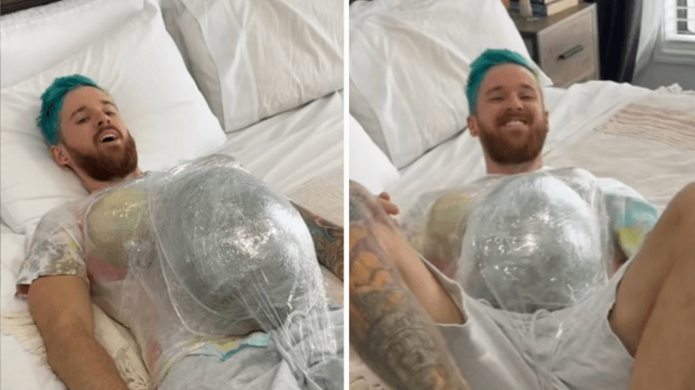 WATCH: Man ‘simulates’ being pregnant, can’t get out of bed WATCH: Man ‘simulates’ being pregnant, can’t get out of bed
