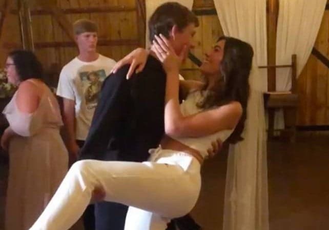 These newlyweds wore tracksuits to their reception These newlyweds wore tracksuits to their reception