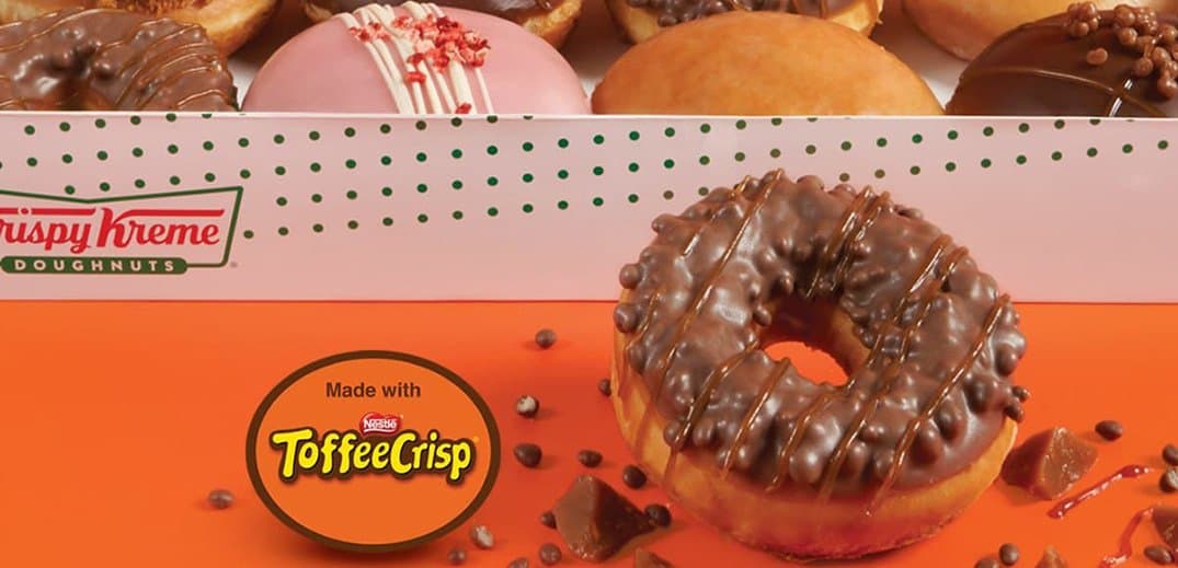 Krispy Kreme has paired up with Nestlé for the perfect Sunday sweet treat – Toffee Krispy