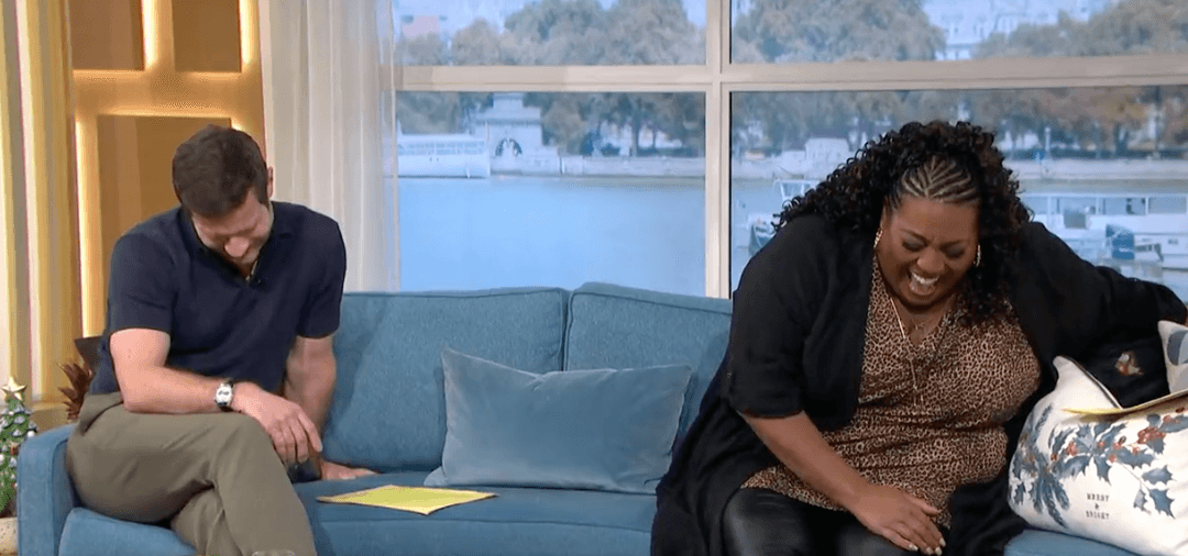 Viewers in bits after Barry Humphries congratulates Dermot O’Leary on coming out