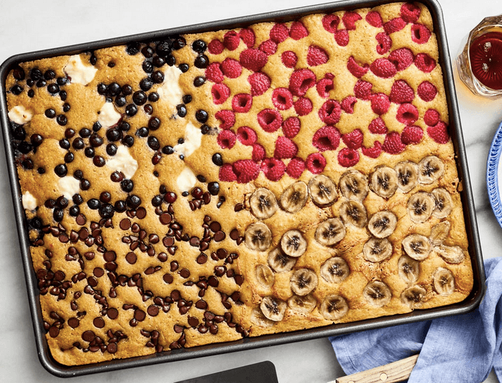 Sheet pan pancakes are here for your easiest weekend morning breakfast ever