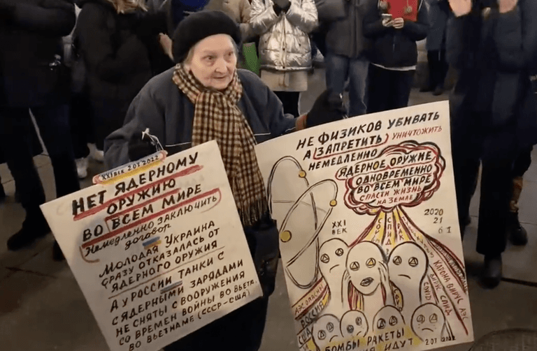 WATCH: Moment an elderly Russian woman is arrested at anti-war protest WATCH: Moment an elderly Russian woman is arrested at anti-war protest
