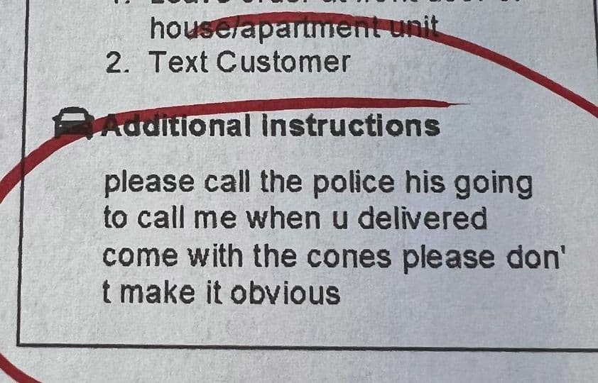 Woman saved from hostage situation after leaving note on food delivery order
