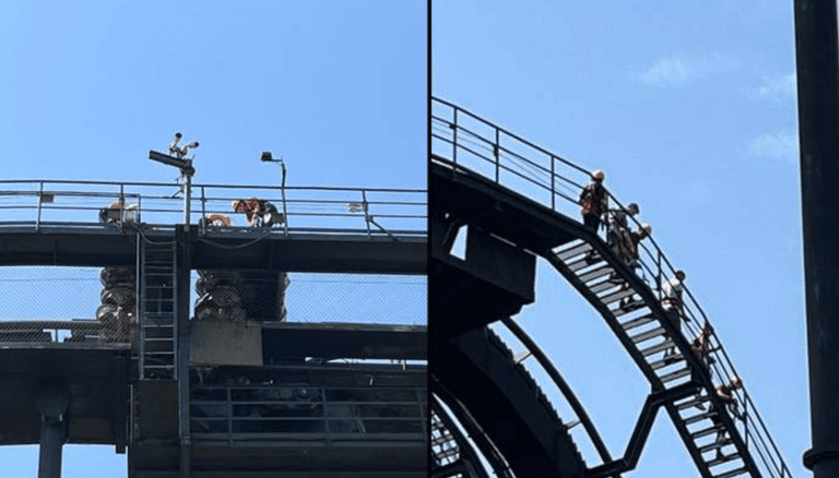 Alton Towers thrill seekers forced to climb down Oblivion Roller Coaster Alton Towers thrill seekers forced to climb down Oblivion Roller Coaster