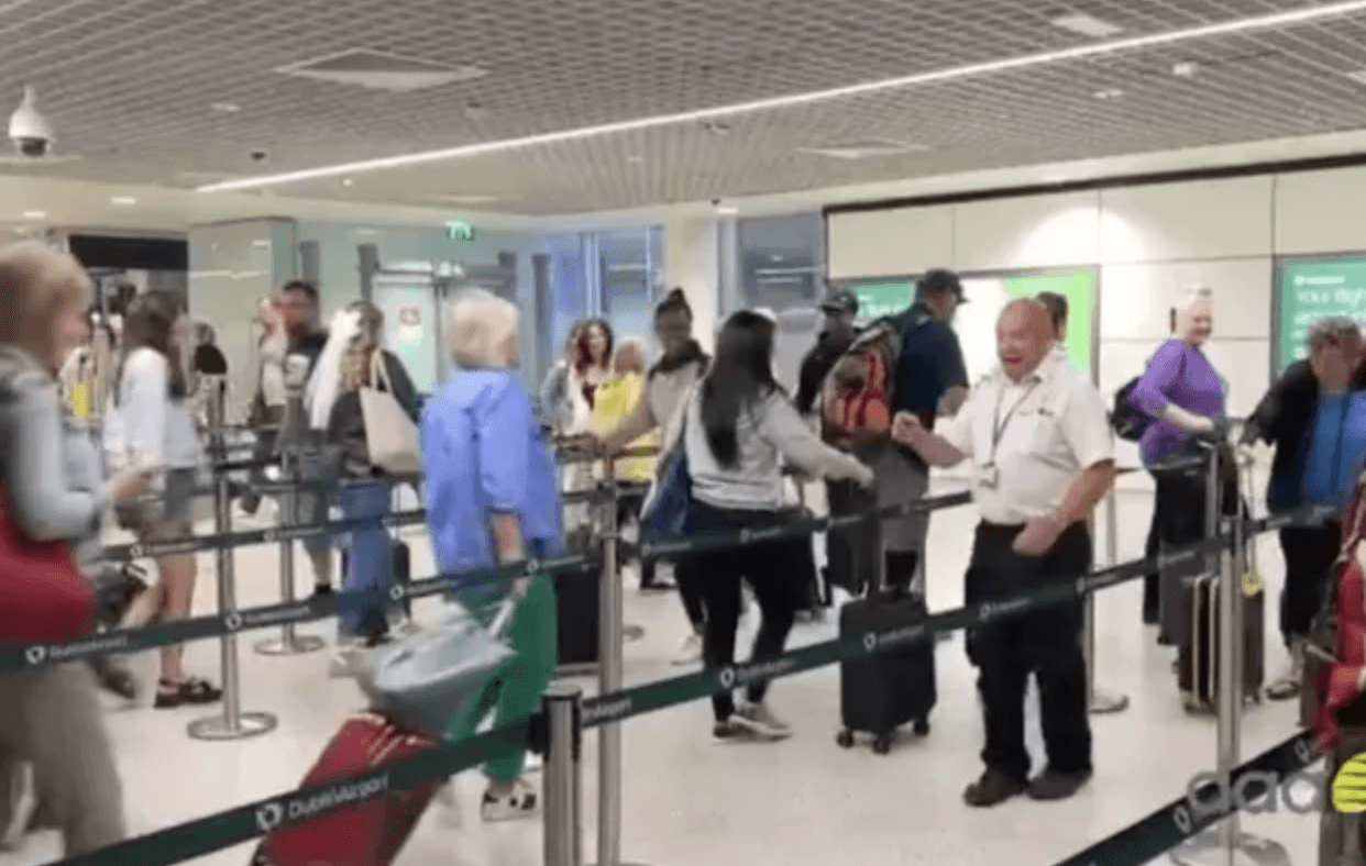 Peppy Dublin Airport worker goes viral for keeping security queue entertained