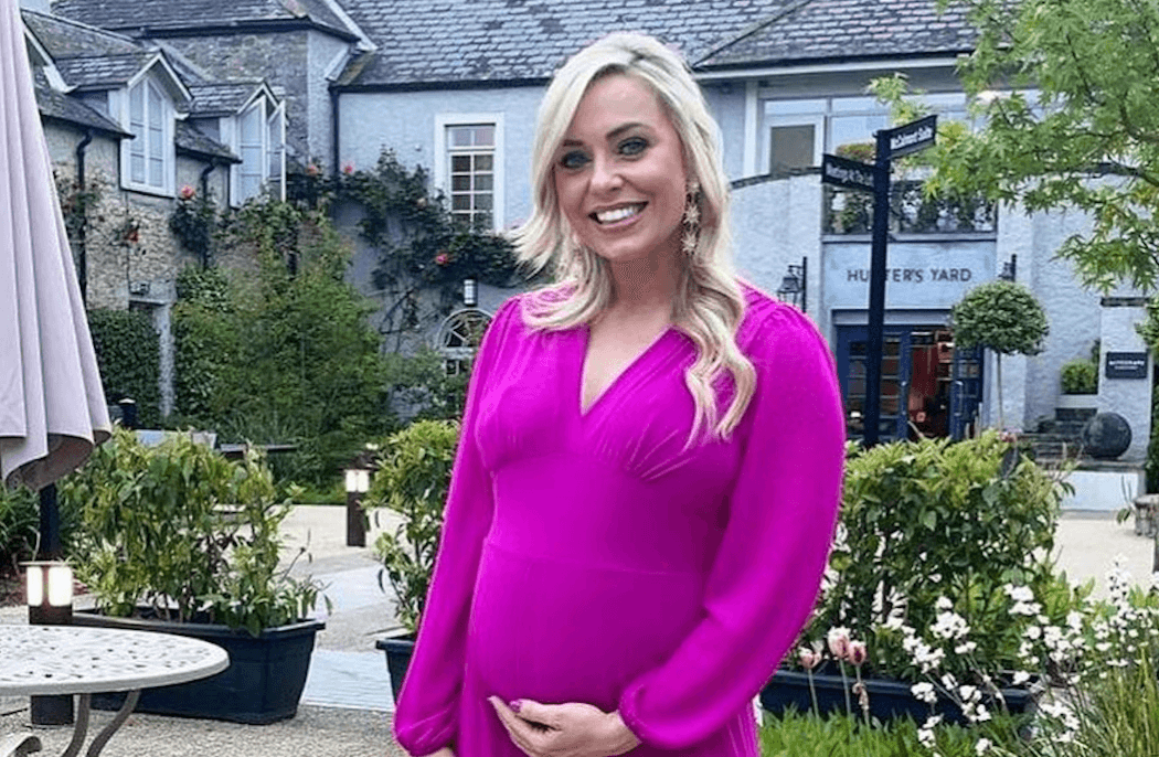 ‘He couldn’t wait’: Anna Geary gives birth to her first child