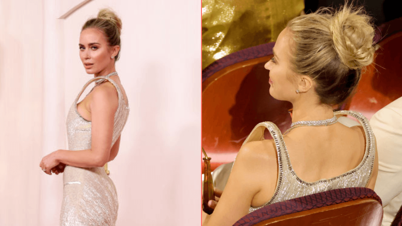 Emily Blunt’s stylist explains her ‘off the shoulder’ Oscars dress amid confusion from viewers