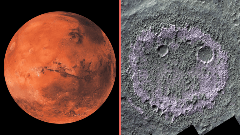 Scientists discover ‘smiley face’ on Mars that could hide indicators of ancient life Scientists discover ‘smiley face’ on Mars that could hide indicators of ancient life