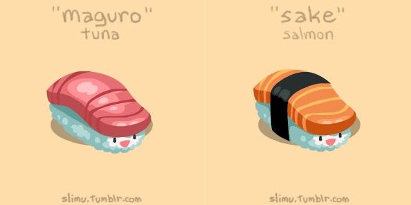 Adorable Bouncing Gifs Help Distinguish Between Various Types of Sushi