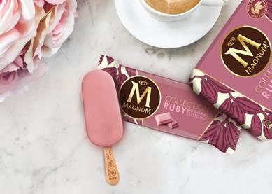 Tickled pink! Magnum has just released a ruby chocolate covered ice cream