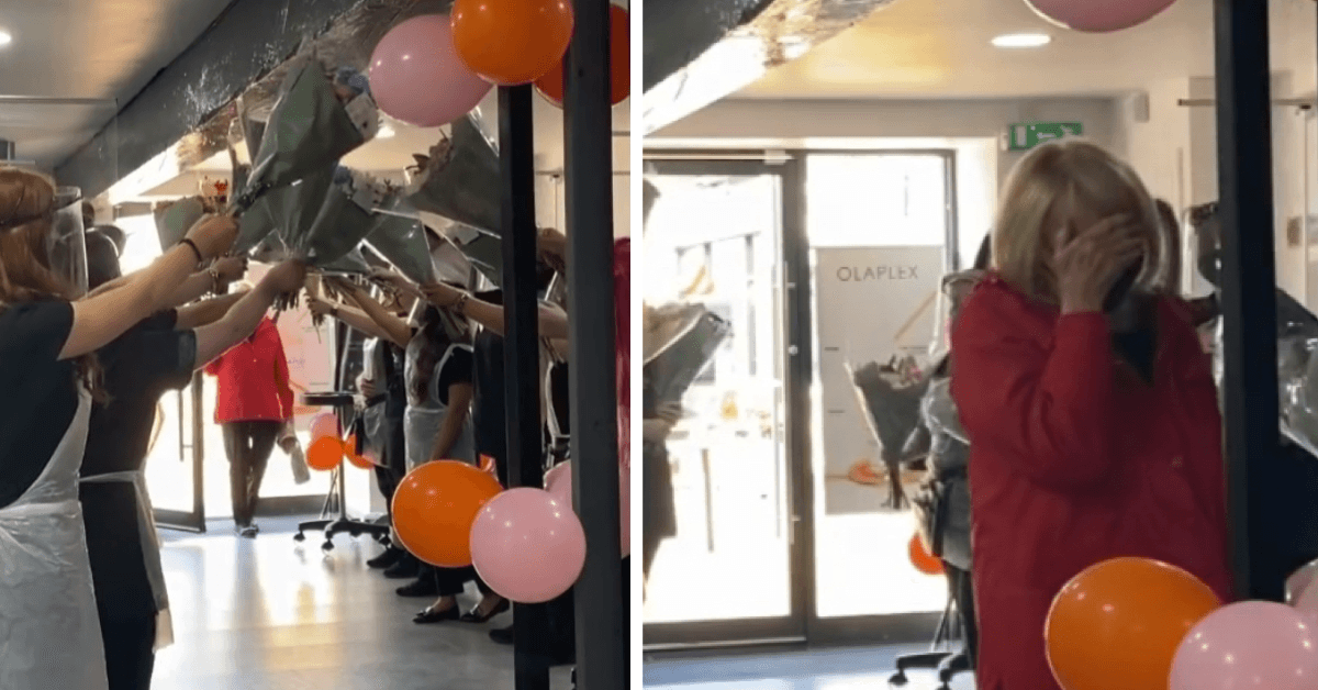 WATCH: Hairdresser retires after 60 years service and is greeted by guard of honour