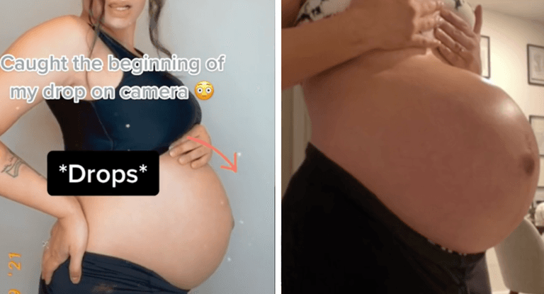 Mum-to-be catches moment her bump starts to ‘drop’ on TikTok