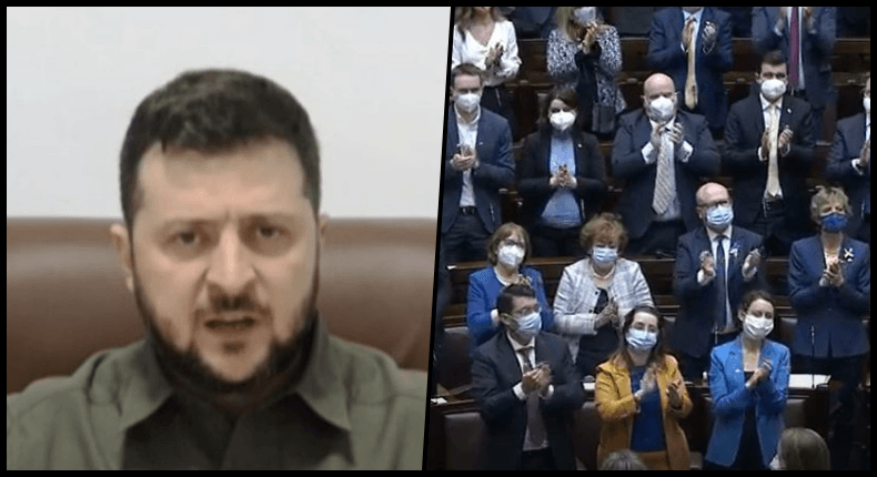 Volodymyr Zelensky grateful to “every citizen of Ireland” in powerful address to the Dáil
