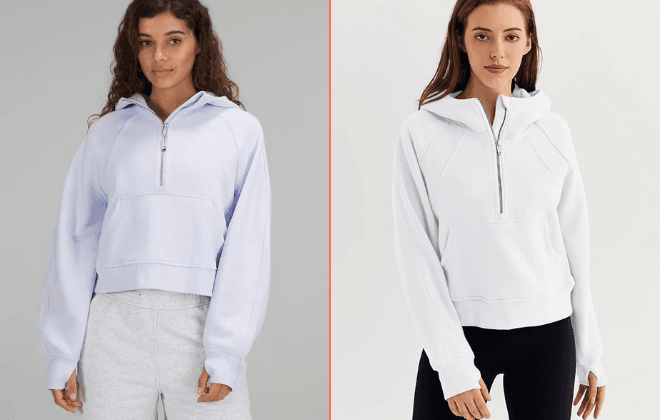 This Amazon half-zip is a great dupe for the Lululemon scuba top