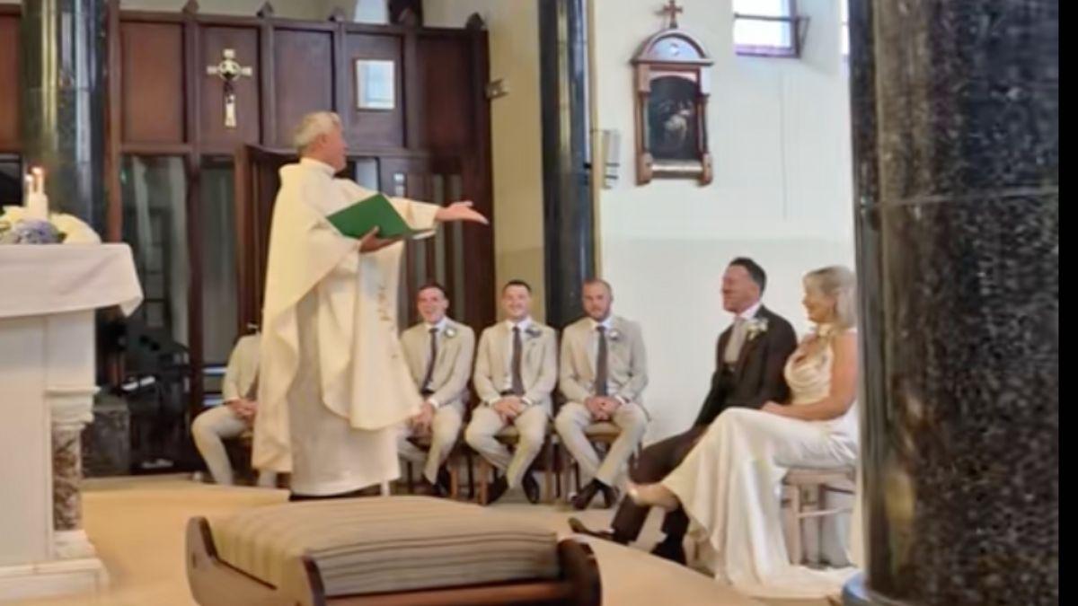 Priest performs Oasis’ Wonderwall during Irish wedding ceremony