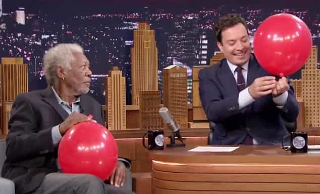 WATCH: Morgan Freeman Chats To Jimmy Fallon… After Sucking On Helium WATCH: Morgan Freeman Chats To Jimmy Fallon… After Sucking On Helium