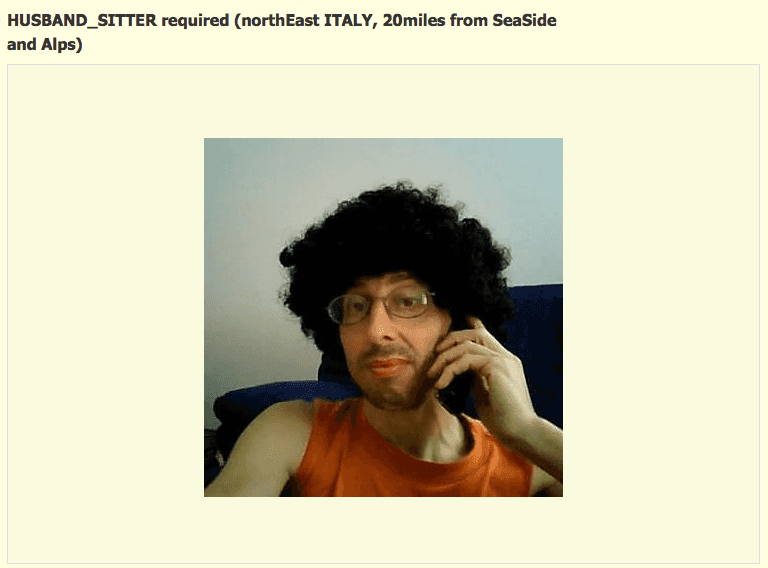 WANTED: One Husband-Sitter for the Summer Months WANTED: One Husband-Sitter for the Summer Months