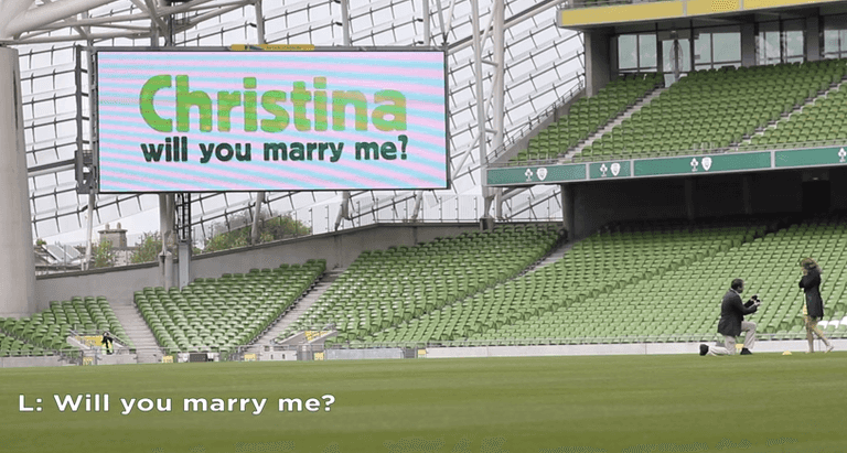 WATCH: Irish Hopeless Romantic’s Proposal Raises The Bar For Men All Over The Country WATCH: Irish Hopeless Romantic’s Proposal Raises The Bar For Men All Over The Country