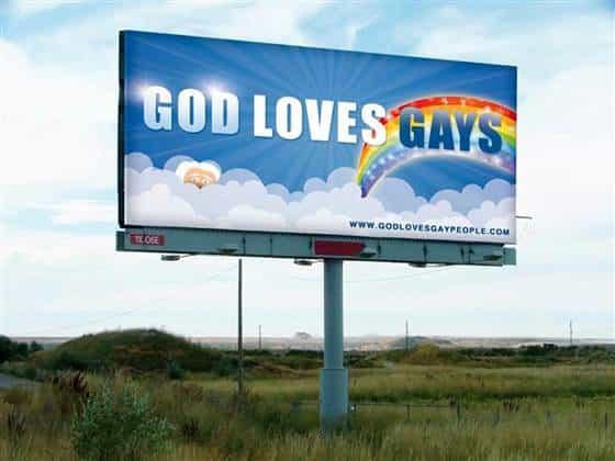 “God Loves Gays” Billboard Appears in the Hometown of the Westboro Baptist Church “God Loves Gays” Billboard Appears in the Hometown of the Westboro Baptist Church