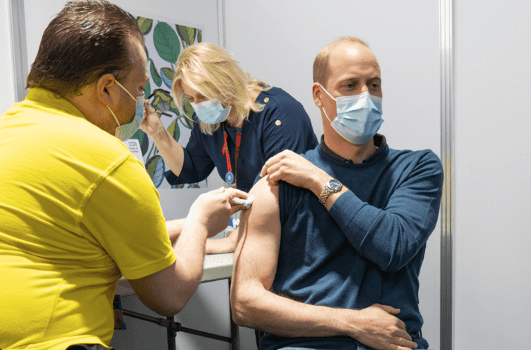 Prince William gets first Covid vaccine, has big arms Prince William gets first Covid vaccine, has big arms