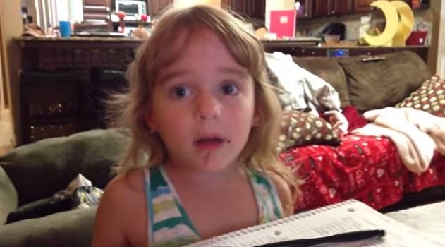 VIDEO: Little Girl Insists She Didn’t Eat Doughnut Despite The Icing On Her Mouth… VIDEO: Little Girl Insists She Didn’t Eat Doughnut Despite The Icing On Her Mouth…