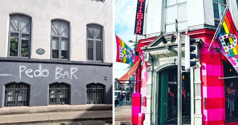 Homophobic graffiti painted on wall near Pantibar days after reopening Homophobic graffiti painted on wall near Pantibar days after reopening