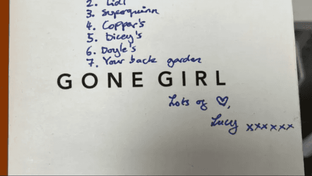 This uber Irish note in a second-hand copy of Gone Girl will give you a laugh This uber Irish note in a second-hand copy of Gone Girl will give you a laugh