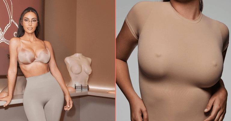 Kim K’s new SKIMS faux nipple bra has divided the Internet Kim K’s new SKIMS faux nipple bra has divided the Internet