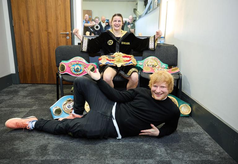 Ed Sheeran makes sweet promise to Katie Taylor following her win against Chantelle Cameron Ed Sheeran makes sweet promise to Katie Taylor following her win against Chantelle Cameron