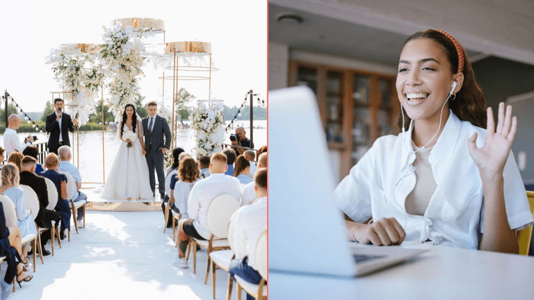 Bride and groom come under fire for inviting ‘B’ list guests to watch wedding over Zoom Bride and groom come under fire for inviting ‘B’ list guests to watch wedding over Zoom