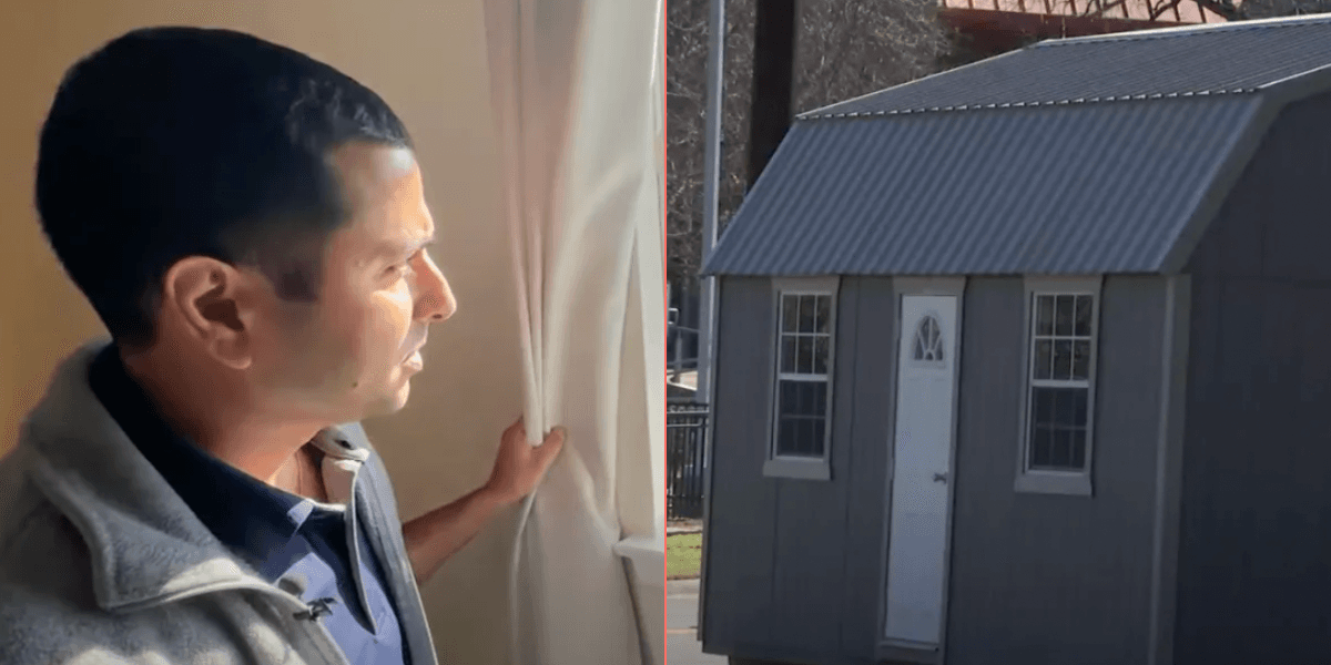 Airbnb owner finds tiny home on his land with man living inside