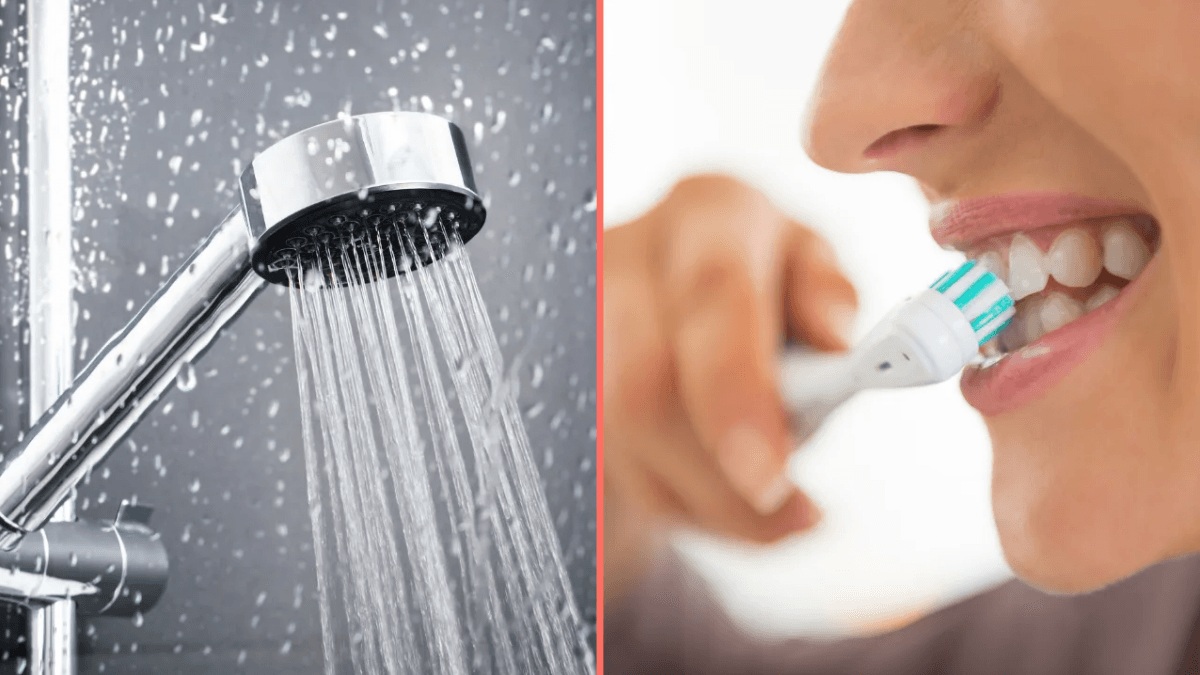 Dentist shares grim warning to people who brush their teeth in the shower