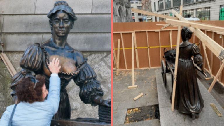 ‘Subject to endless derision’ – Molly Malone statue boarded up for restoration ‘Subject to endless derision’ – Molly Malone statue boarded up for restoration